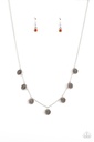 Delicate Necklace Orange and Silver Flowers - Prairie Perennial