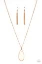 Yacht Ready - Gold and Shell Finish Pendant Necklace