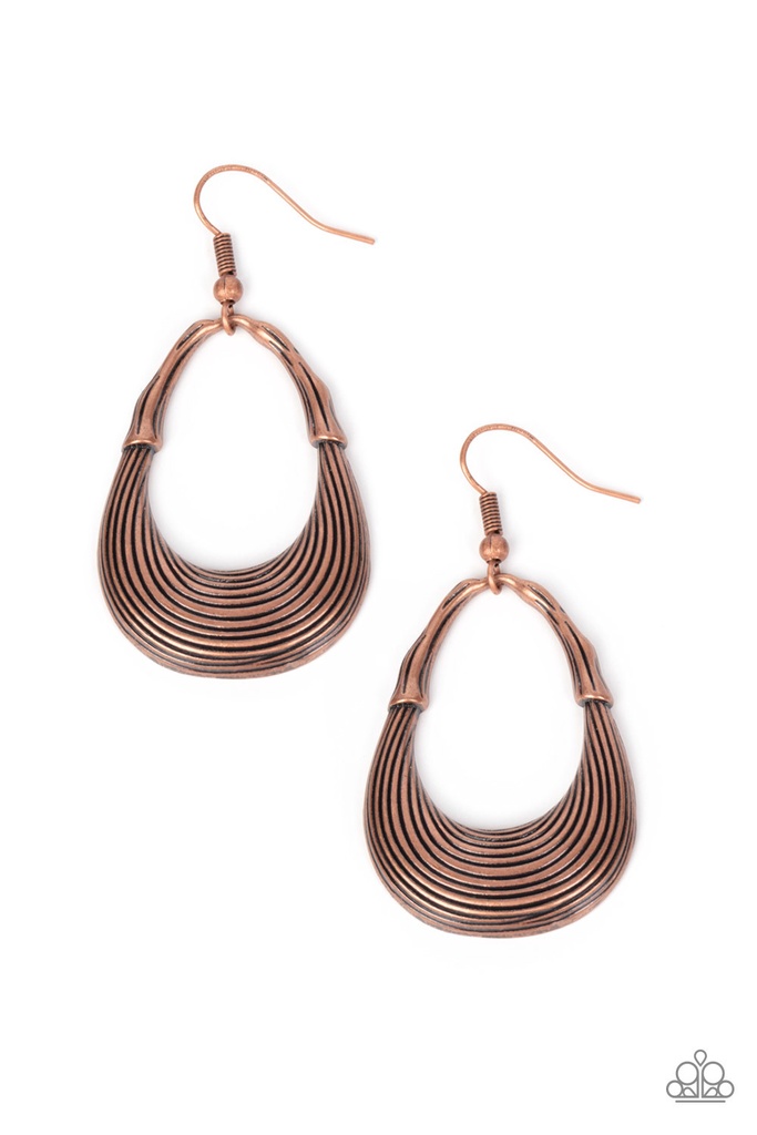 Dangle Earrings Textured Copper - Terra Timber