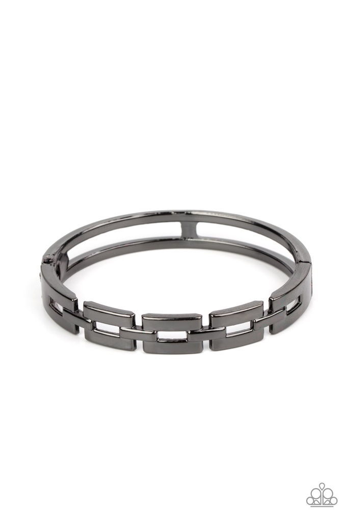 Hinged Bracelet Black Gunmetal Modern Design - Closed Circuit Strategy