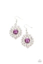 Purple Pearl Earrings with Crystals - Crowns Required