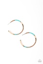 Seed Bead Hoop Earrings Brass, Turquoise and Brown - Joshua Tree Tourist