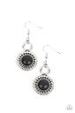 Black Stone Dangle Earrings with Crystals - Mojave Mogul