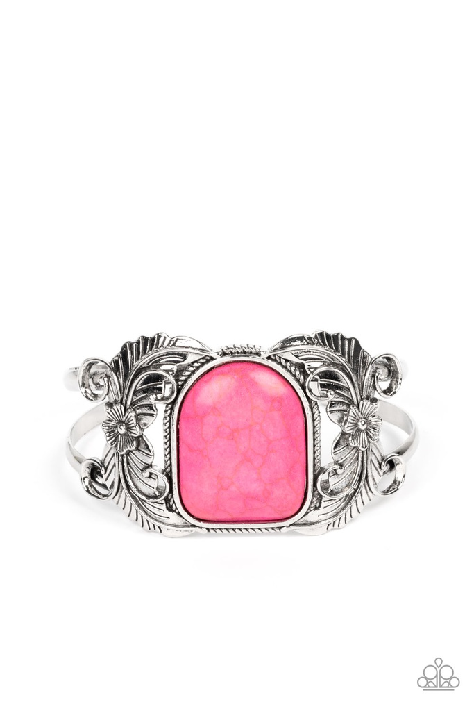 Pink Stone Bracelet Cuff - Dune Garden