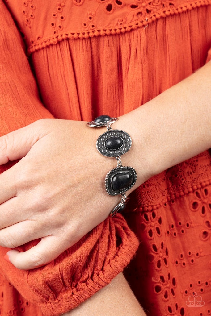 Taos Trendsetter - Black Stone and Silver Clasp Bracelet