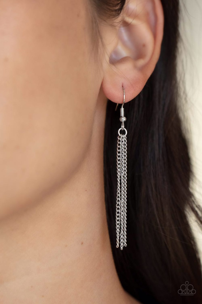 Proudly Prismatic - Iridescent Blue Fringe Necklace