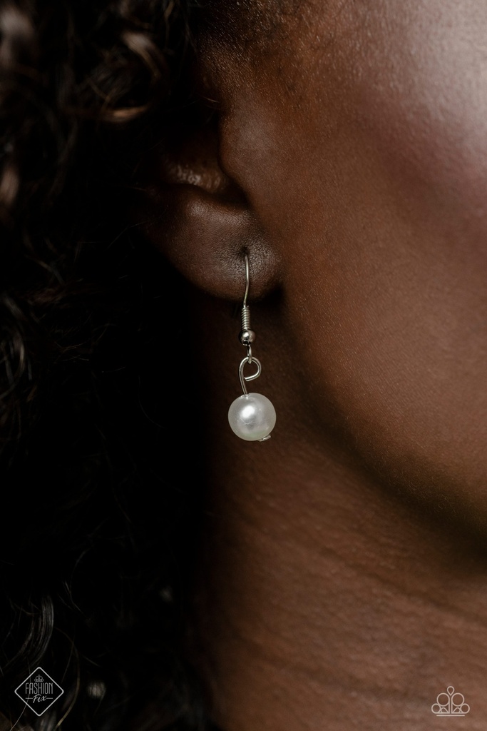 Big Pearl Jewelry Set with Crystals in Silver - Fashion Fix - Ballerina