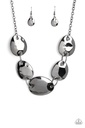 Gunmetal Disc Necklace - That RING You Do - Black