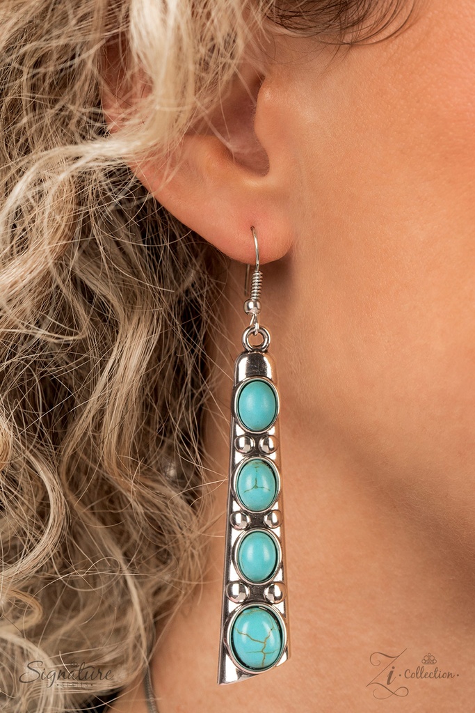 Bib Western Necklace with Turquoise Stone and Silver - The Ebony