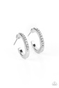 Tiny Silver Hoop Earrings with Crystals - Audaciously Angelic
