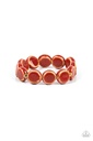 Red Ceramic Bracelet Stretch with Distressed Finish - Earthy Entrada
