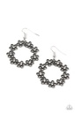 Flower Loop Earrings with White Crystals - Floral Halos