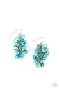 Turquoise Stone Cluster Earrings - Pebble Palette