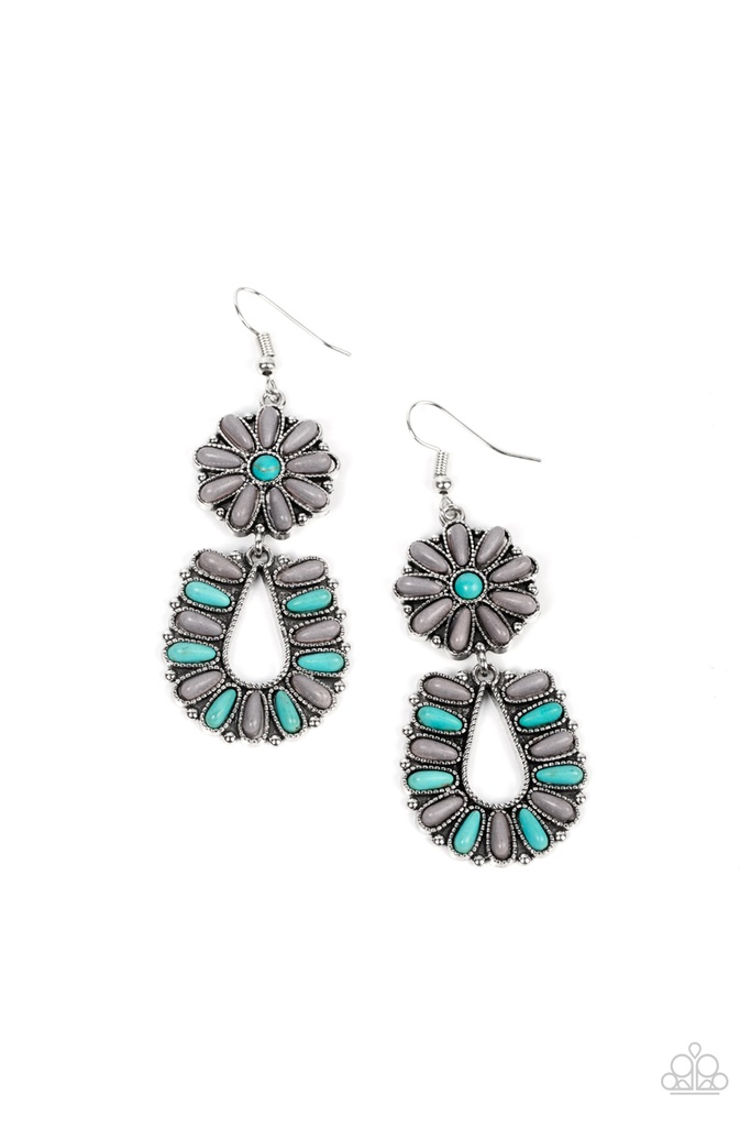 Turquoise and Silver Western Earrings Dangle - Badlands Eden