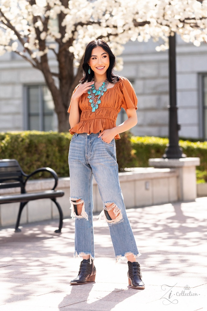 Statement Western Layered Turquoise Stone Necklace - Bountiful
