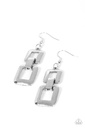 Oversized Link Industrial Earrings in Silver Dangle - Public Square