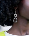 Oversized Link Industrial Earrings in Silver Dangle - Public Square