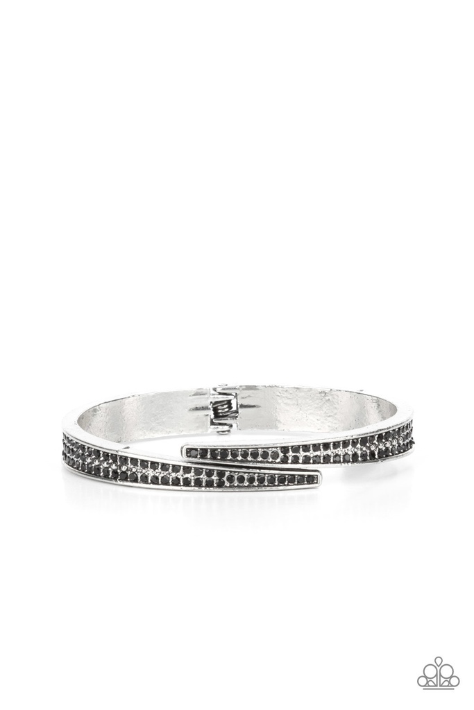 Deco Drama - Black and Silver Edgy Hinge Bracelet