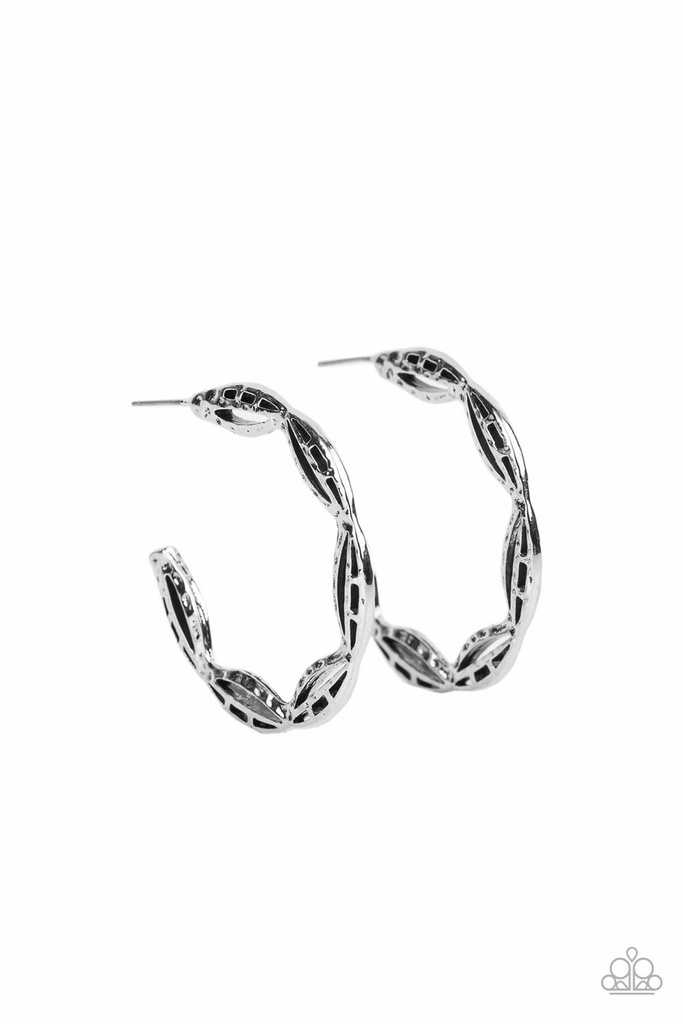 Rustic Silver Hoop Earrings - Eco Express