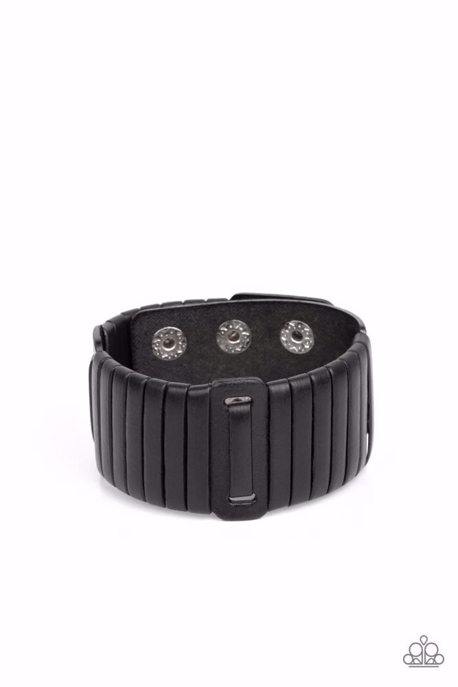 Urban Leather Wrap Black Bracelet - Leather Lumberyard