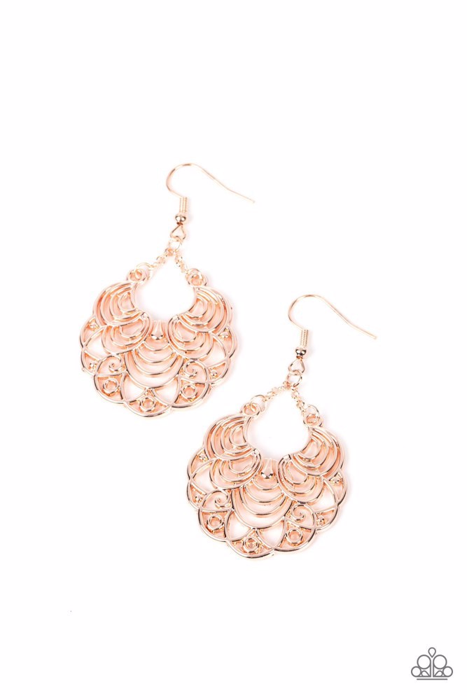 Rose Gold Dangle Earrings - Frilly Finesse