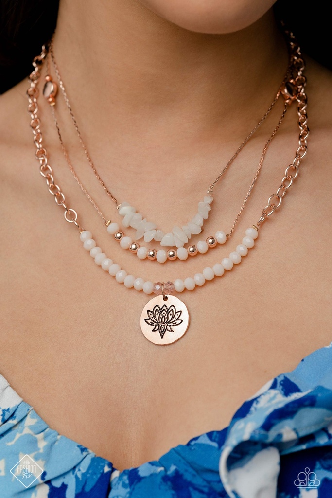 Rose Gold and White Stone Jewelry Set in Silver - Fashion Fix - Lotus Delight
