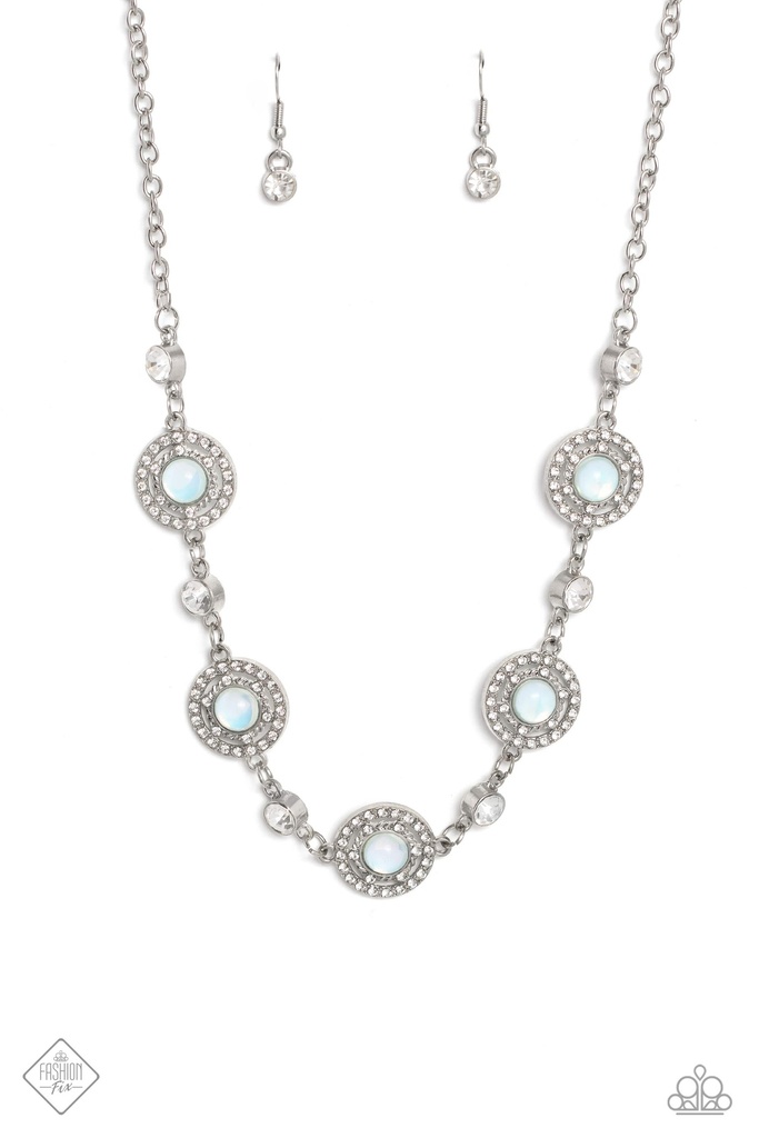 Opalescent Green Jewelry Set in Silver with Crystals - Fashion Fix - Summer Dream