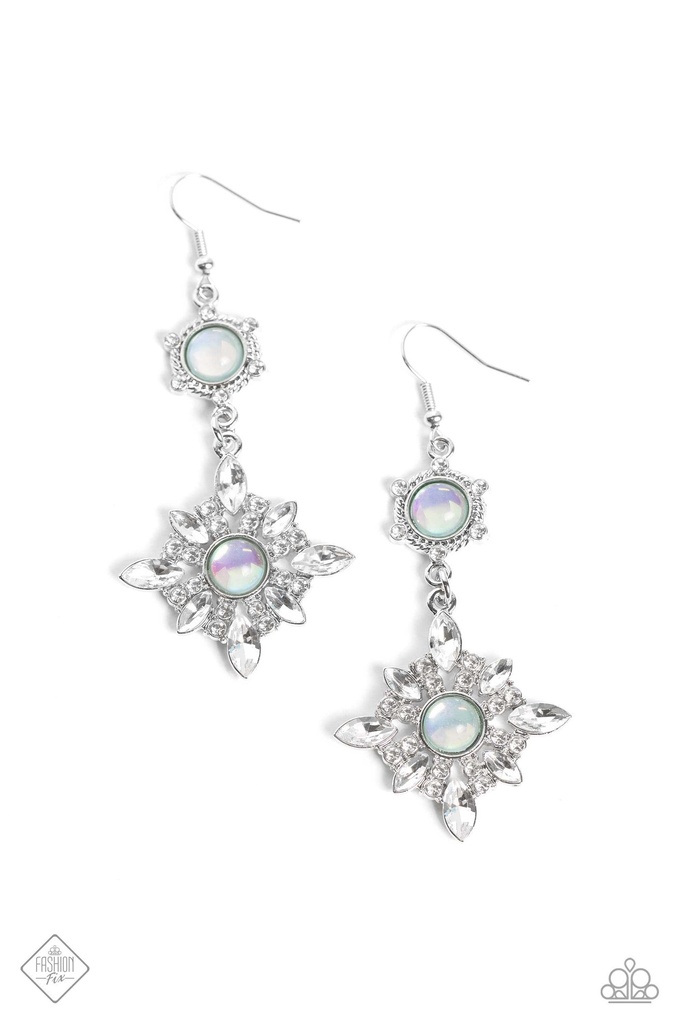 Opalescent Green Jewelry Set in Silver with Crystals - Fashion Fix - Summer Dream