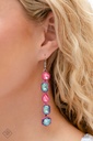 Oversized Gem Jewelry Set in Silver with Blue and Pink Crystals - Fashion Fix - Evolving Elegance