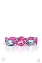 Oversized Gem Jewelry Set in Silver with Blue and Pink Crystals - Fashion Fix - Evolving Elegance