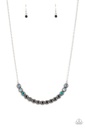 Ombre Necklace with Blue Crystals and Silver Chain - Throwing SHADES