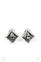 Clip On Earrings Studs with Smoky Crystals Non-Pierced Earrings - Sparkle Squared
