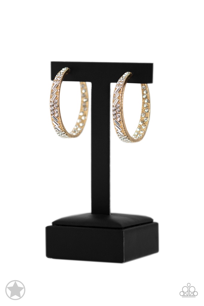 Gold Hoop Earrings with Crystals - GLITZY By Association
