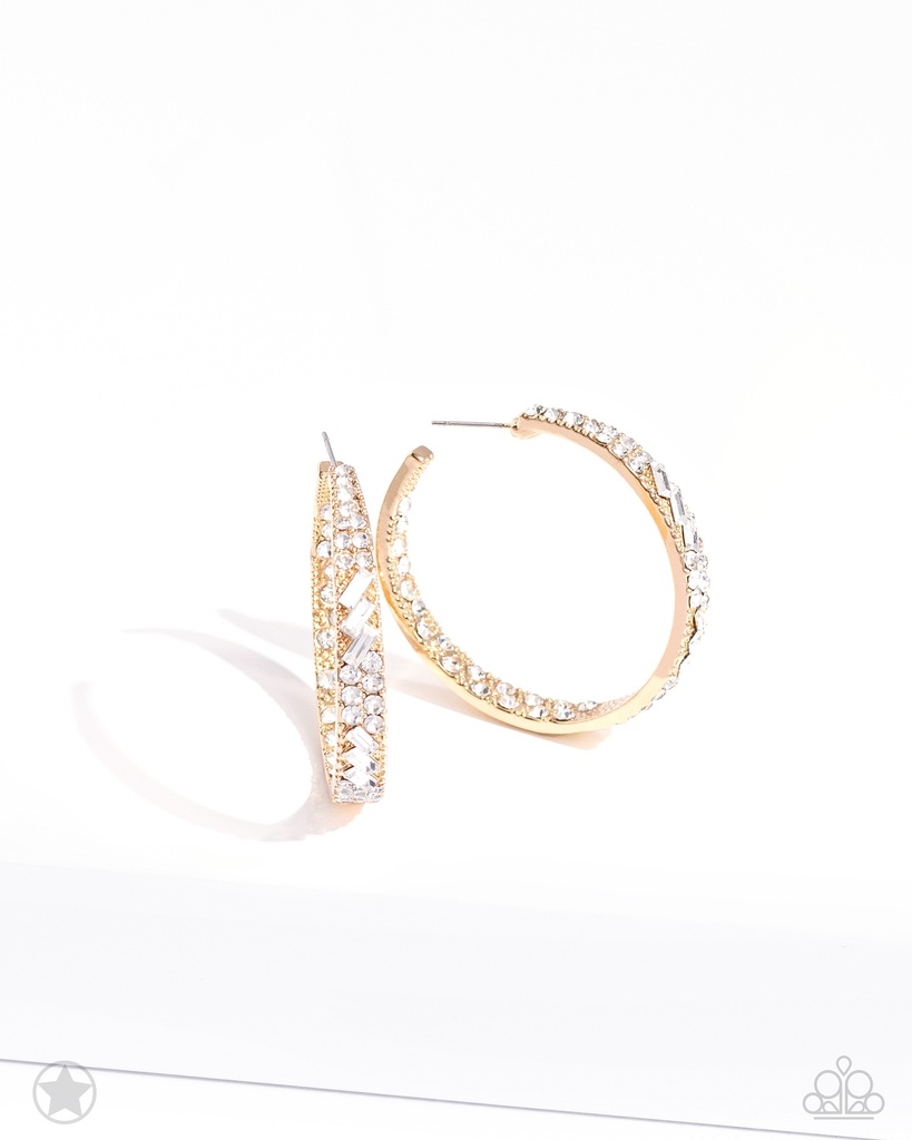 Gold Hoop Earrings with Crystals - GLITZY By Association
