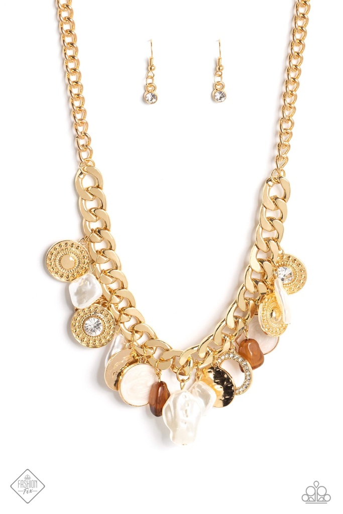 Tiger's Eye Stone and Baroque Pearl Jewelry Set in Gold - Fashion Fix - Sea Here