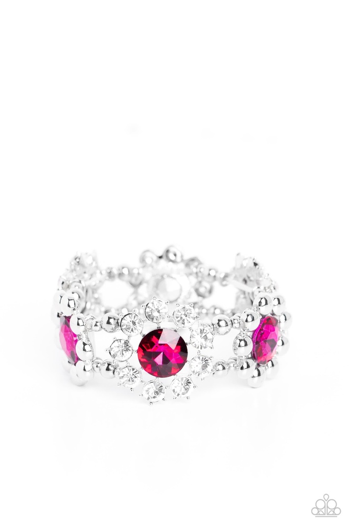 Pink Fancy Stretch Bracelet with Crystals - Pact of Petals