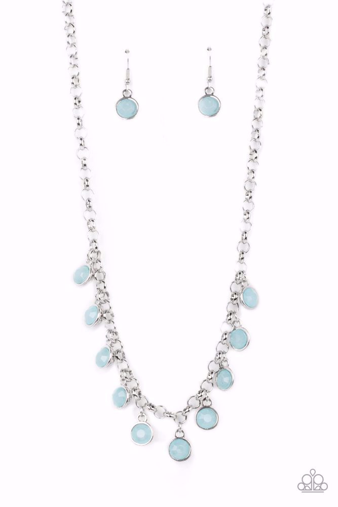 Blue Bead Necklace in Silver - Moonbeam Magic