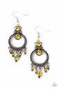 Yellow Crystal Earrings Dangle in Silver - Palace Politics