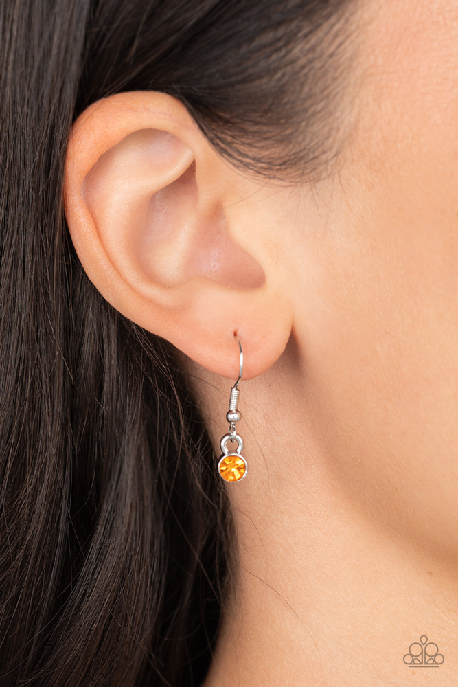 Orange Necklace Flower Design with Orange Crystals - Garden Greetings