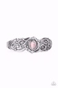 Pink Moonstone Cuff Bracelet - Glowing Enchantment