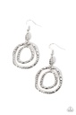Hammered Metal Earrings Silver Dangle - Scalding HAUTE