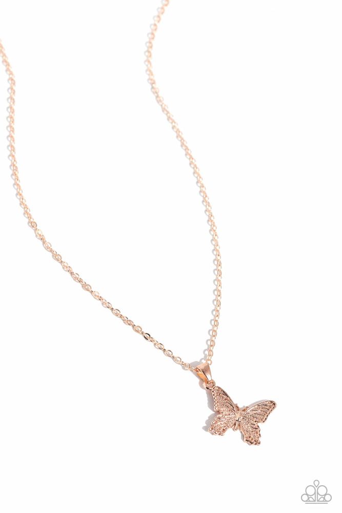 Delicate Butterfly Necklace in Rose Gold - Midair Magic