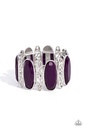 Purple Beads Stretch Bracelet - Saturated Sparkle