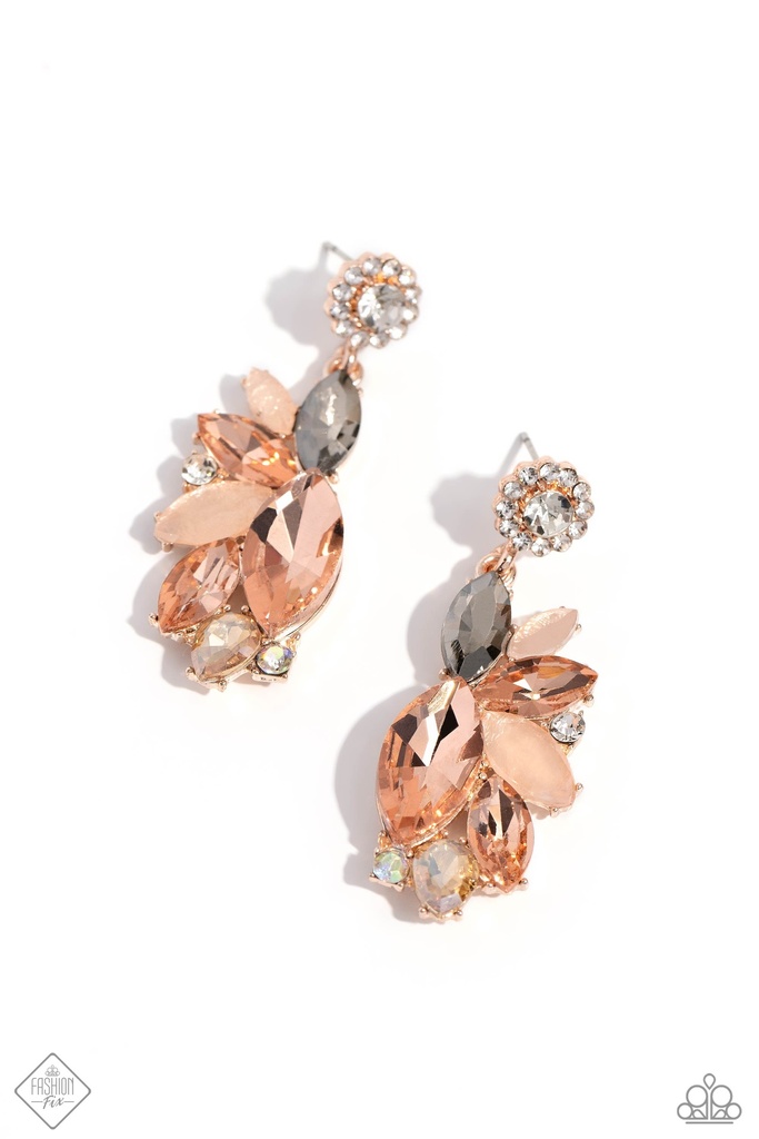 Rose Gold Jewelry Set with Champagne and Multi Colored Gems - Fashion Fix - Soft-Hearted