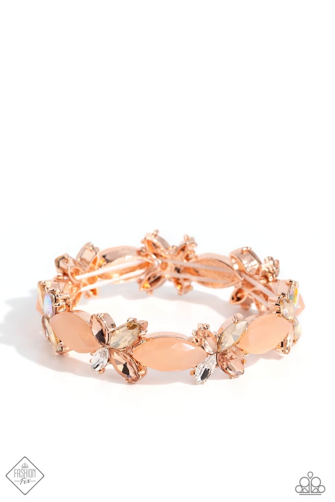 Rose Gold Jewelry Set with Champagne and Multi Colored Gems - Fashion Fix - Soft-Hearted