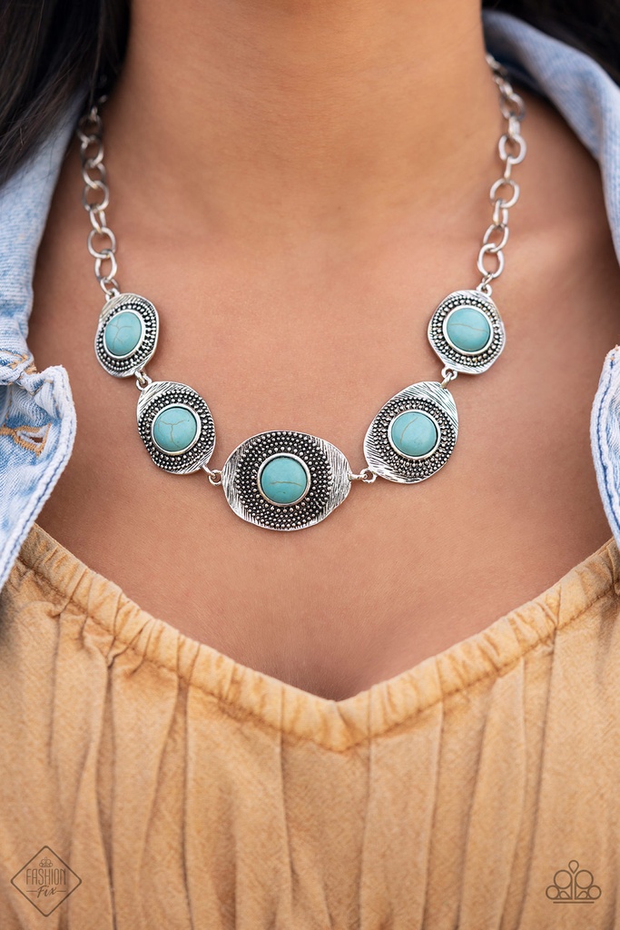 Textured Silver and Turquoise Jewelry Set Set