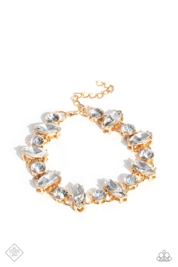 Statement Crystal Bracelet in Gold and Clasp Closure - Exclusively Extravagant