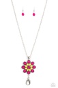 In the MEADOW of Nowhere - Multi Color Yello and Pink Floral Lanyard Necklace