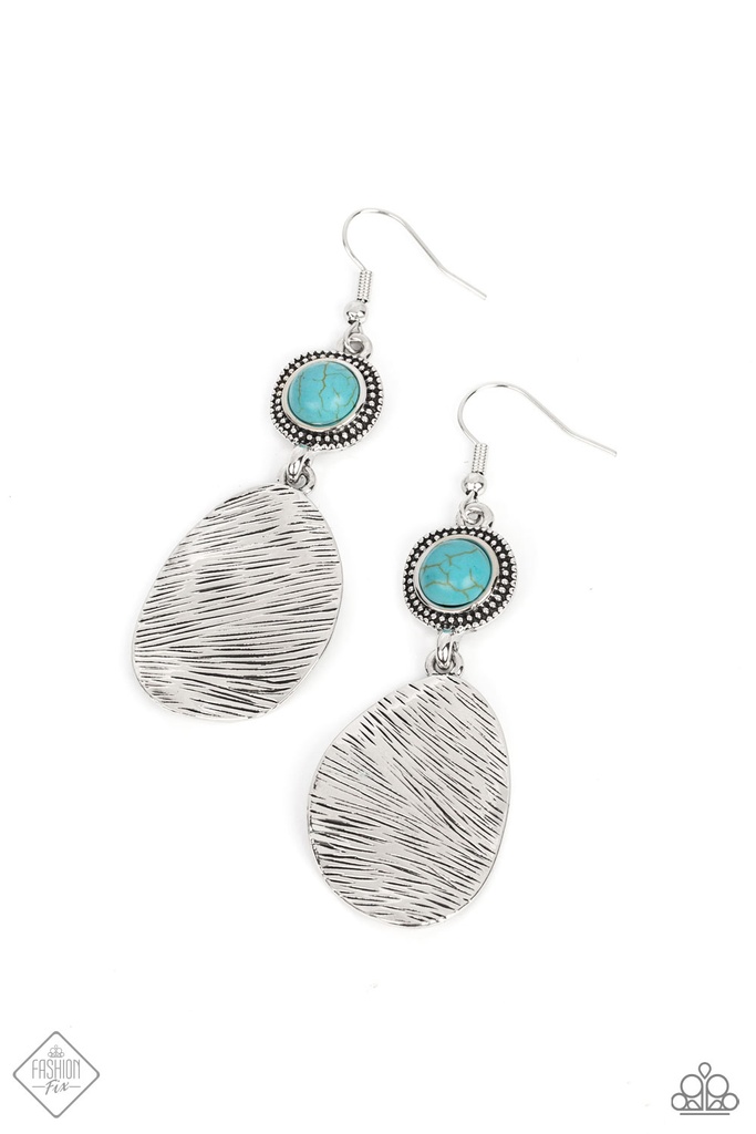 Textured Silver and Turquoise Jewelry Set Set