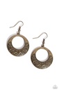 Brass Dangle Earrings with Vine Swirl Design - Secret Vineyards